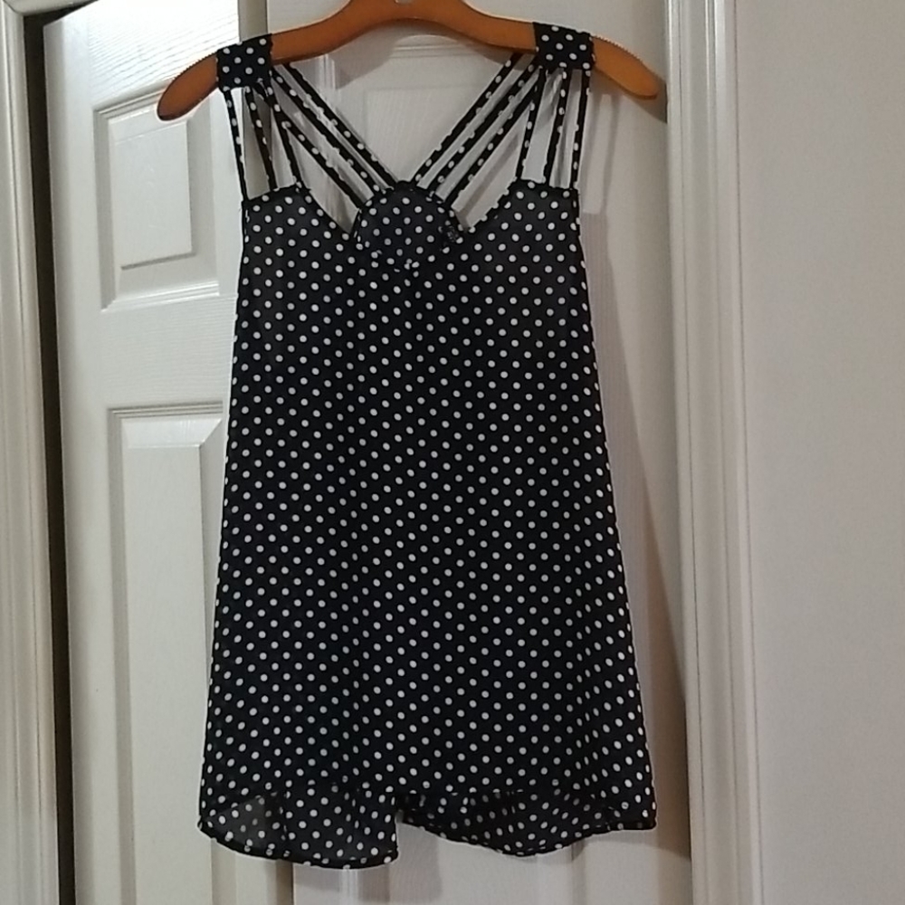 Flowy polka dot blouse